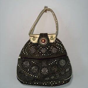 SOLD! Embellished Handbag with Gold Accents